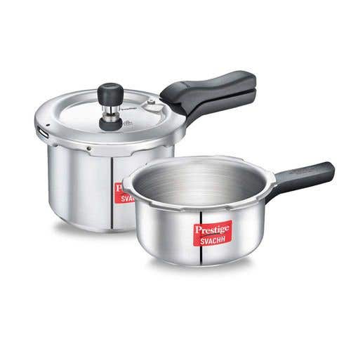 Prestige Svachh Aluminium Anti Bulge Induction Base Pressure Cooker (Silver)