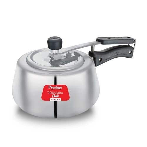 Prestige Nakshatra Cute Svachh Aluminium Gas and Induction Compatible Pressure Cooker (Silver)