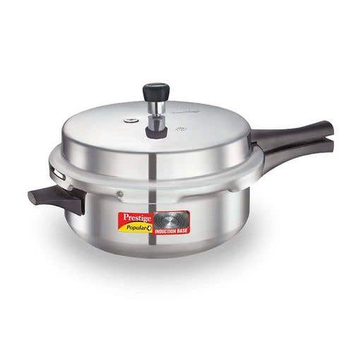Prestige Popular Plus Virgin Aluminium Precision Weight Valve Junior Deep Pan Pressure Cooker (Silver)