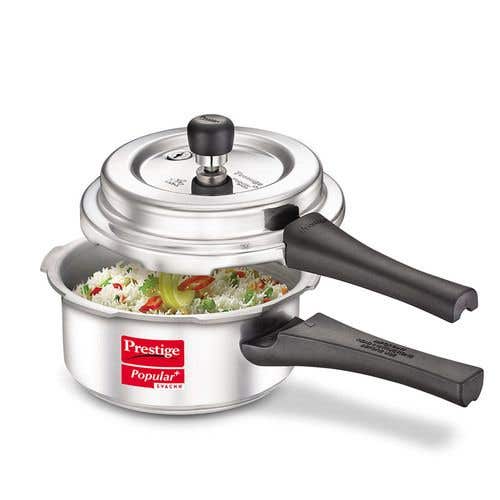 Prestige Popular Plus Svachh Virgin Aluminium Spillage Control Pressure Cooker (Silver)