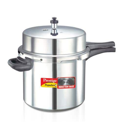 Prestige Popular Plus Virgin Aluminium Gas and Induction Compatible Pressure Cooker, (Silver)