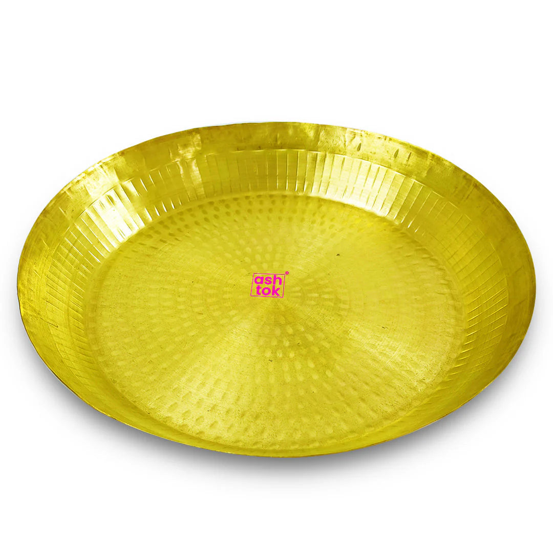 Brass Plate Tambalam, Brass Thali Traditional hammered design, Marriage Gift Item