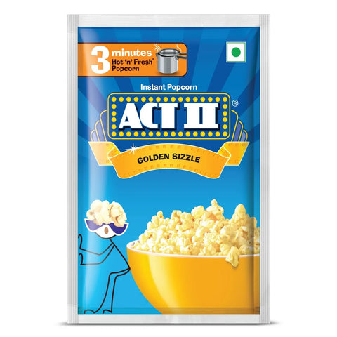 ACT II Instant Popcorn - Golden sizzle, Hot & Fresh in 3 mins - 35g