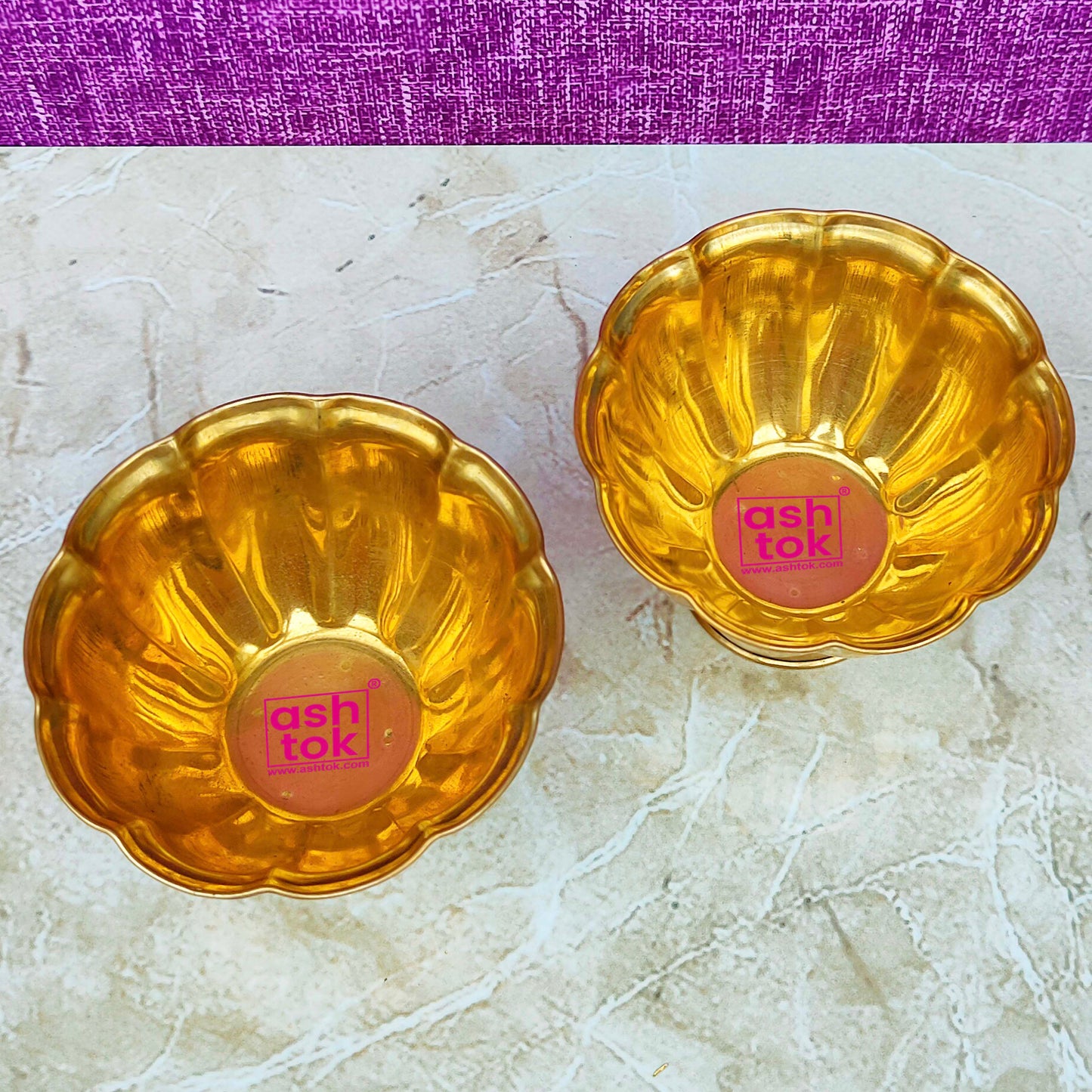 Brass Lotus Chandan Cup, handcrafted Decorative puja bowl