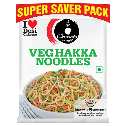 Ching's Secret Veg Hakka Noodles | Cooks In 5-7 mins | Just Soak and Drain - 560 g