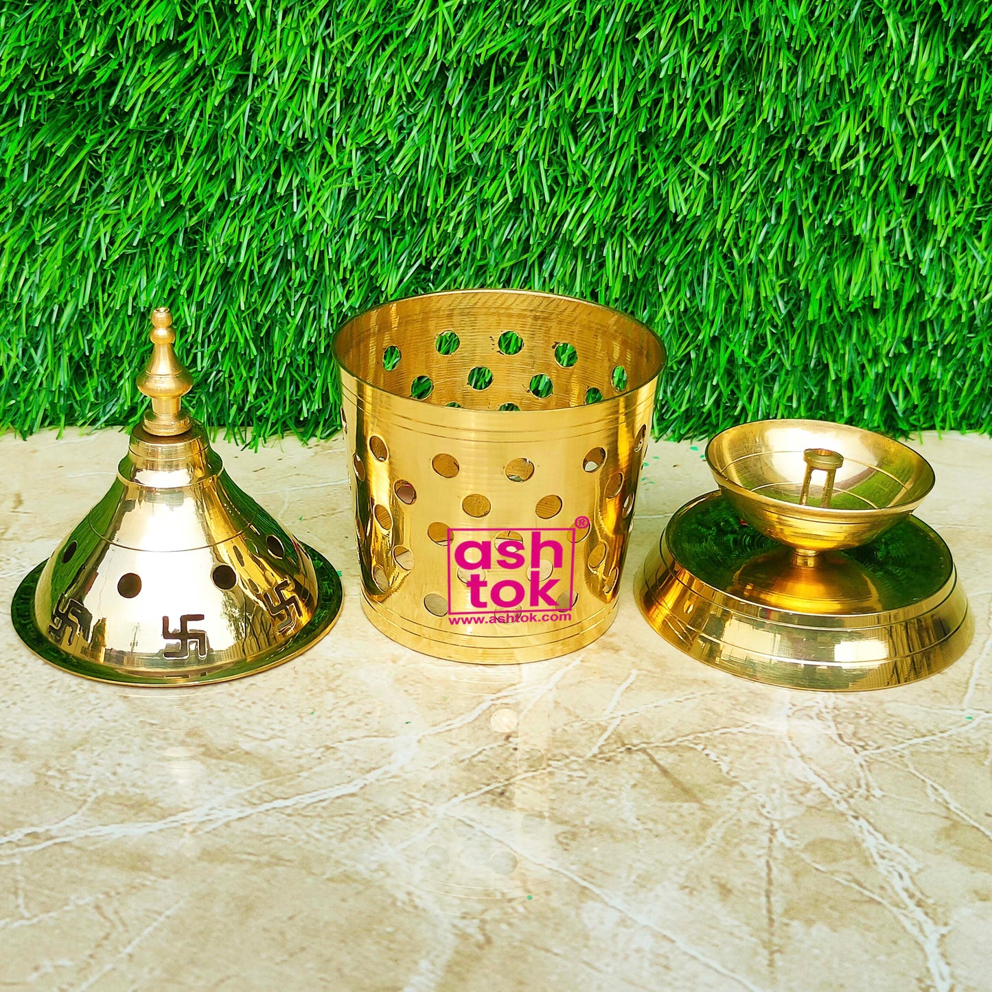 Brass Jali Akhand Jyoti Deep Oil Lamp with Jali Cover