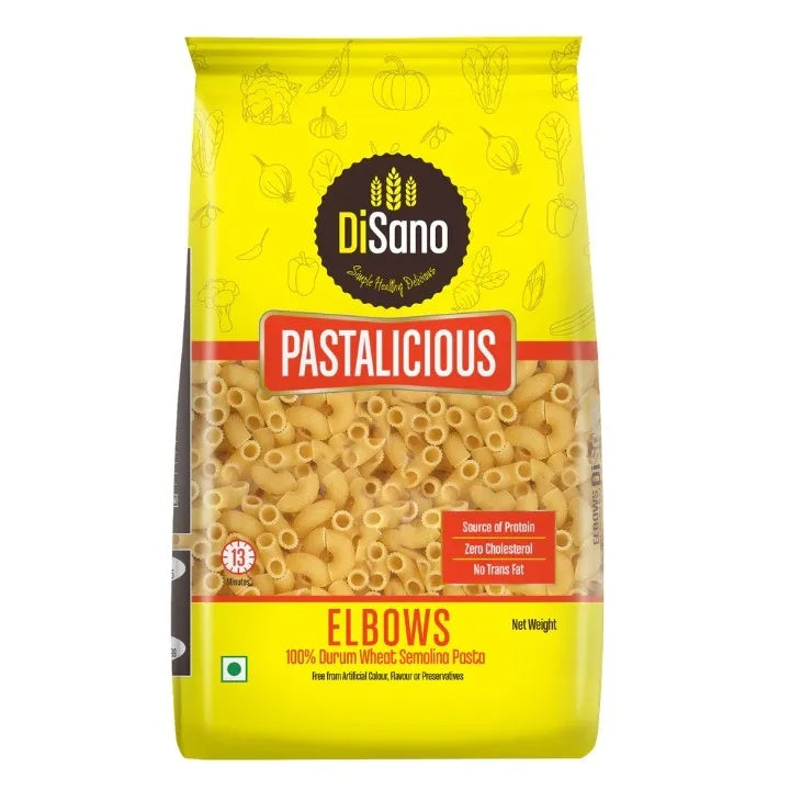 Disano Elbow Pasta, 100% Durum Wheat, No Maida - 400g