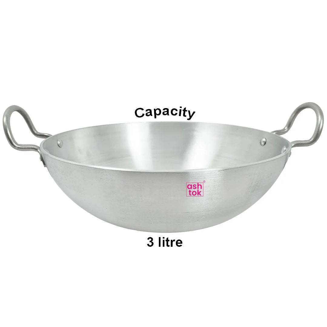 Aluminium Kadai, Aluminum Indian Kadai Cookware pan, Deepfry pan, Stir Pan, Frying Pan