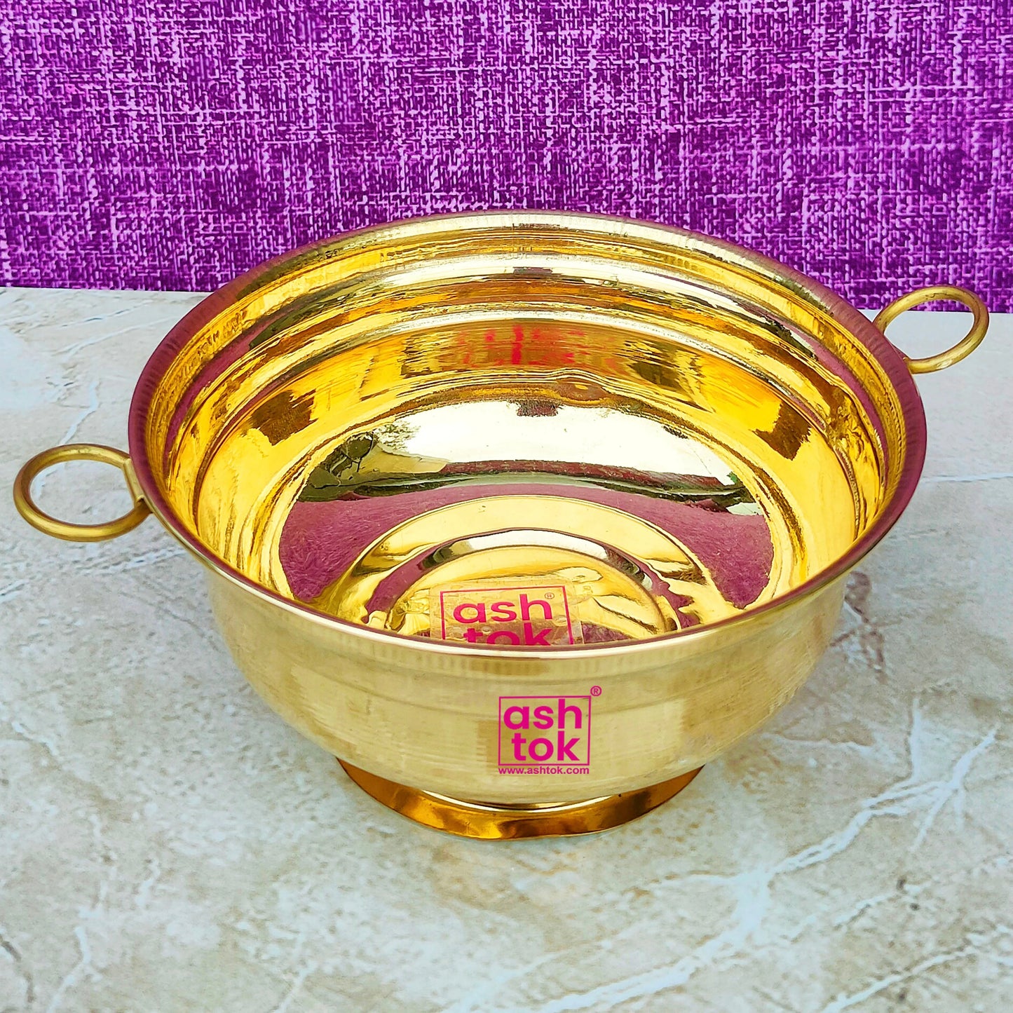 Brass Gangal and Flower Pot, Brass Decorative Puja Bowl (Dia 6 Inches)