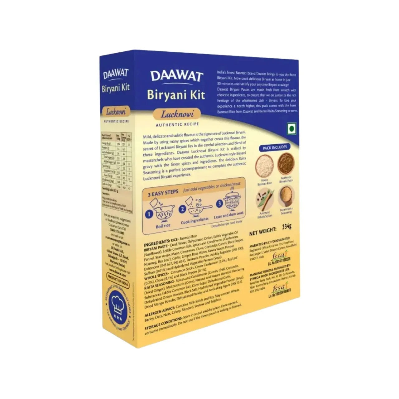 Dawaat Biryani Kit Lucknowi Ready to cook - 334g