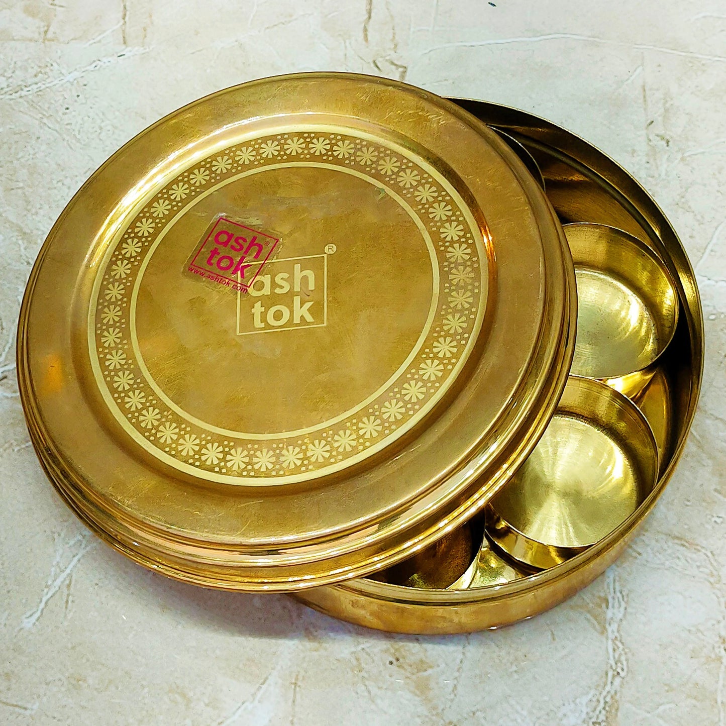 Brass Masala Box, Handcrafted Container Masala Dabba, Spice Box, Storage Box for Kitchen