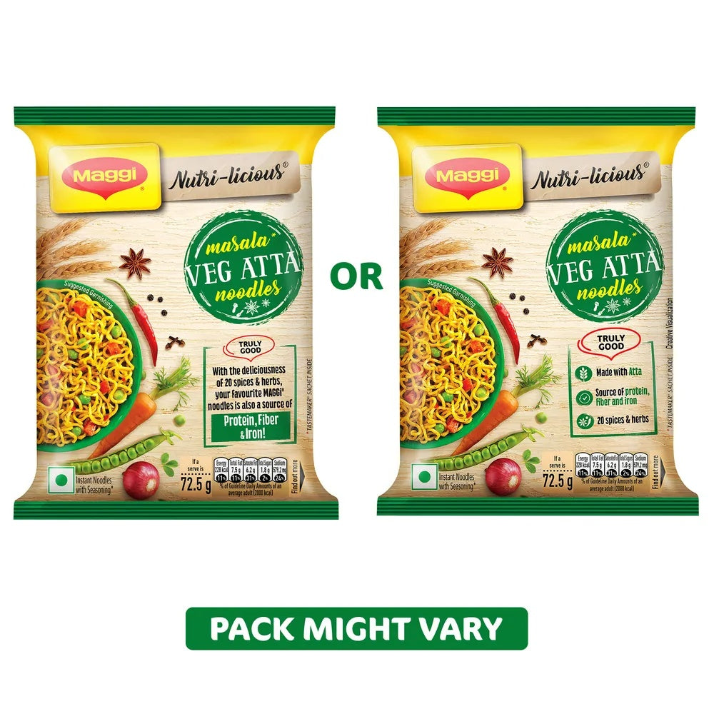 Maggi Nutri-Licious Masala Veg Atta Noodles - 72.5g