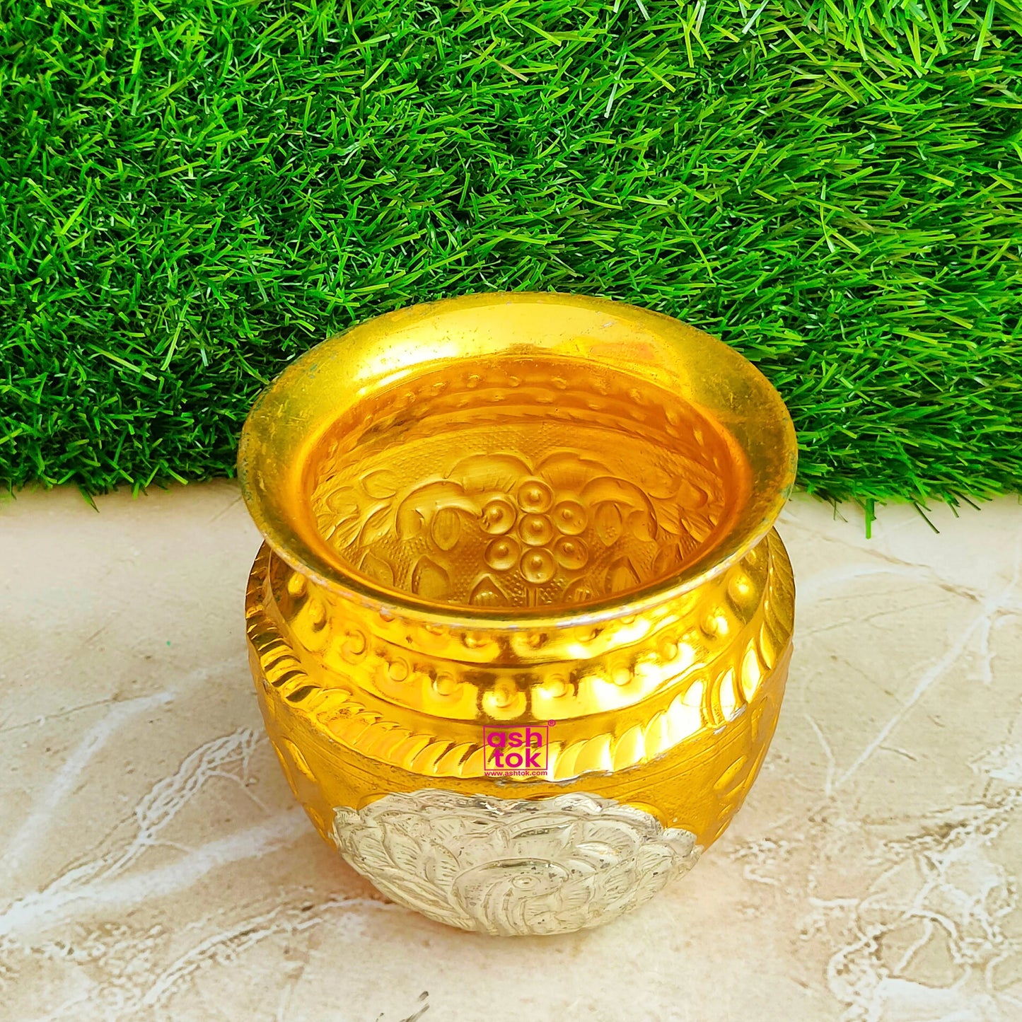 Brass Kalash Lota, Gold and Silver Plated Kalash Lota, Puja Lota, Decorative Lota, Surya Namaskar Lota