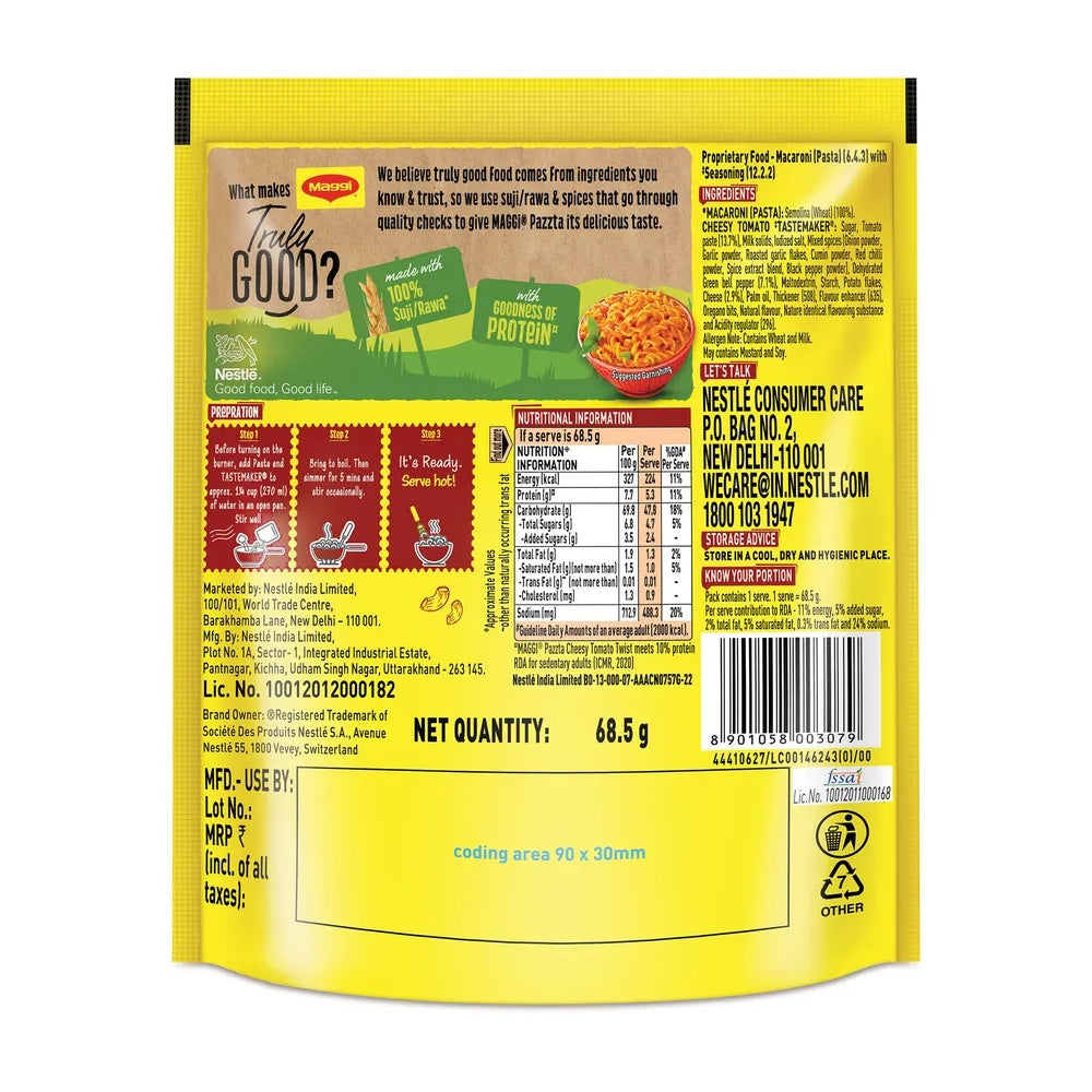 Maggi Pazzta Instant Pasta - Cheesy Tomato Twist - 68.5 g
