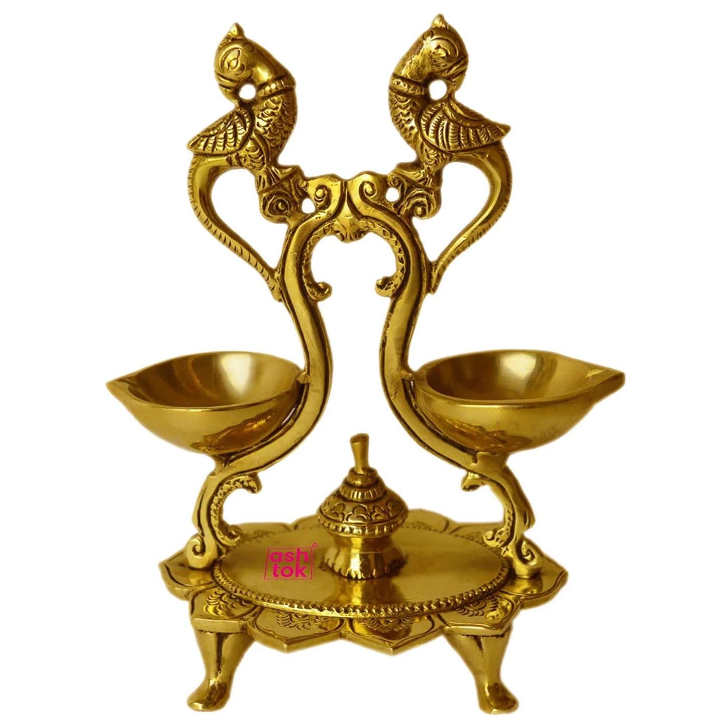 Brass Diyas with Stand, Best Home Decor Oil Lamps, Gift item.