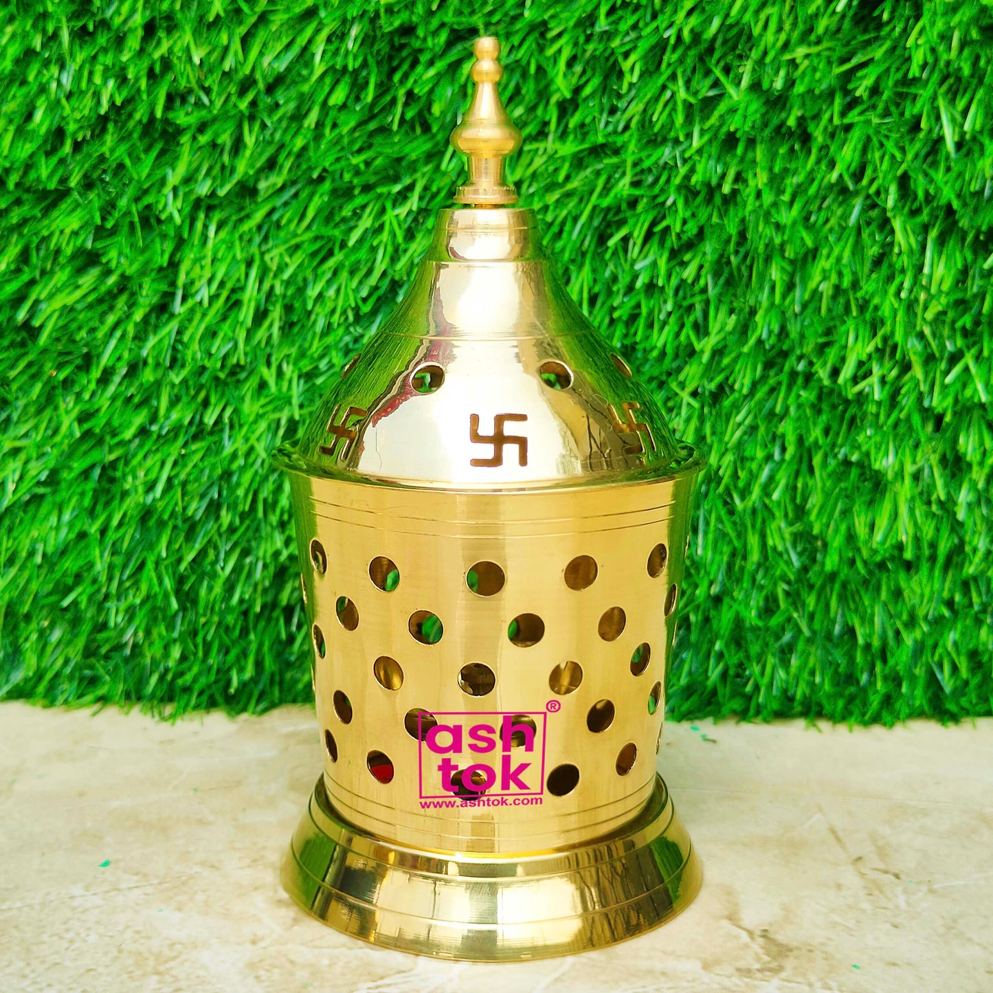Brass Jali Akhand Jyoti Deep Oil Lamp with Jali Cover
