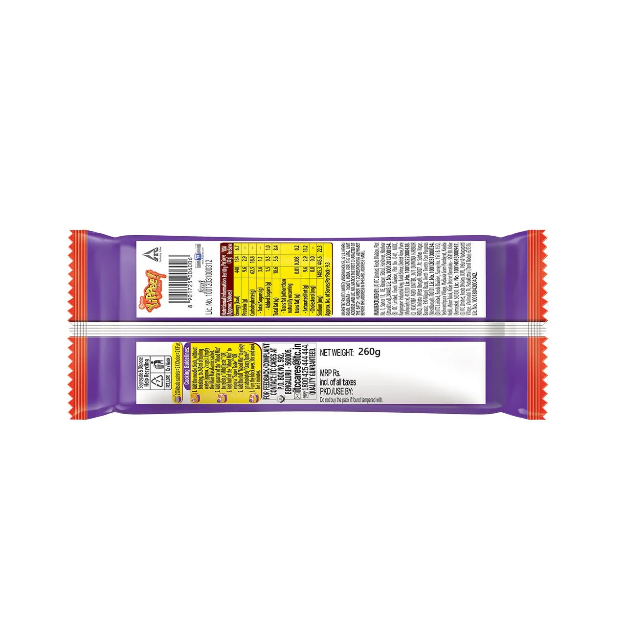 Sunfeast Yippee! Mood Masala Long Instant Noodles with 2 Masala Sachets - 260 gms