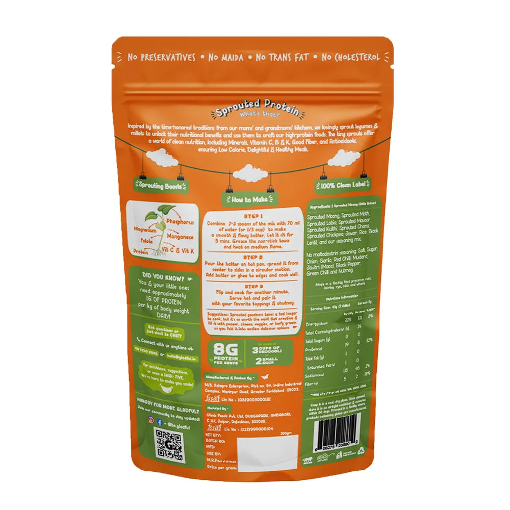 Gladful Achari Instant Chilla - 200g