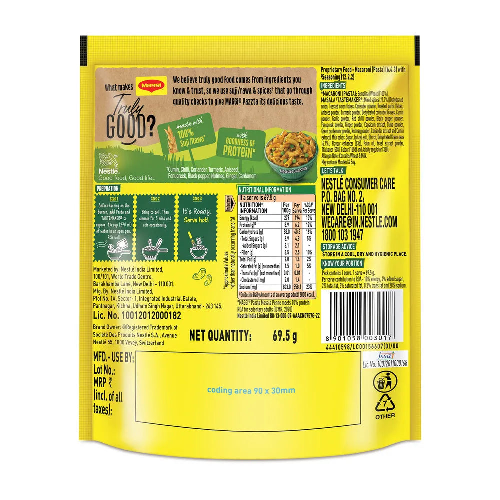 Maggi Pazzta Instant Pasta - Masala Penne - 69.5 g