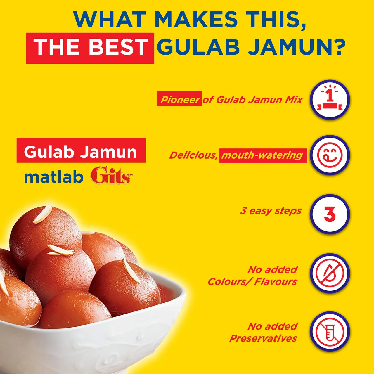 Gits Gulab Jamun Instant Dessert Mix 500 g