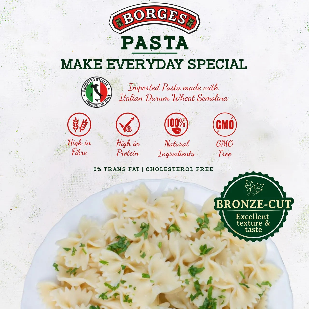BORGES Durum Wheat Pasta Farfalle - 500g