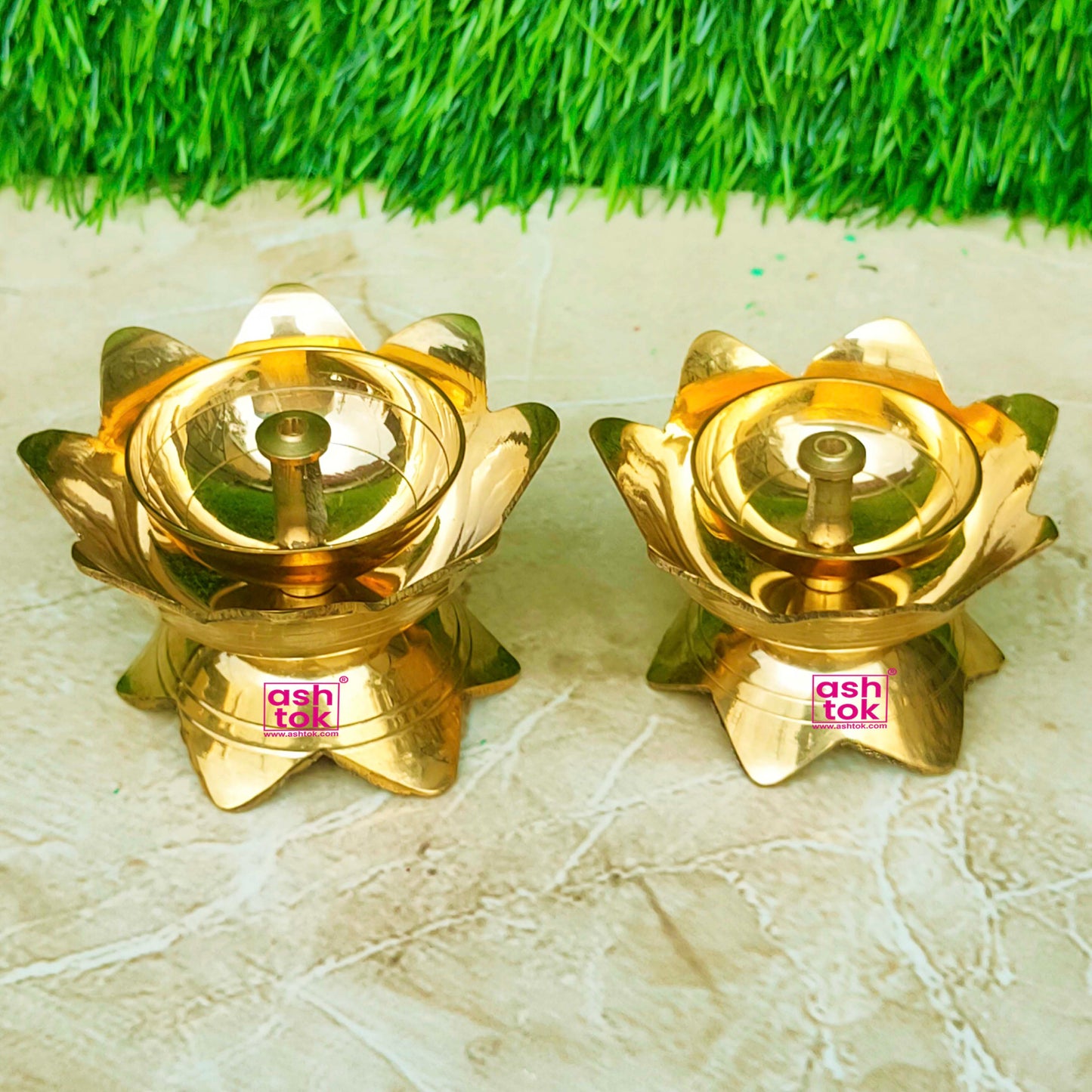 Brass Kamal Diya, Handcrafted Decorative Oil Diya