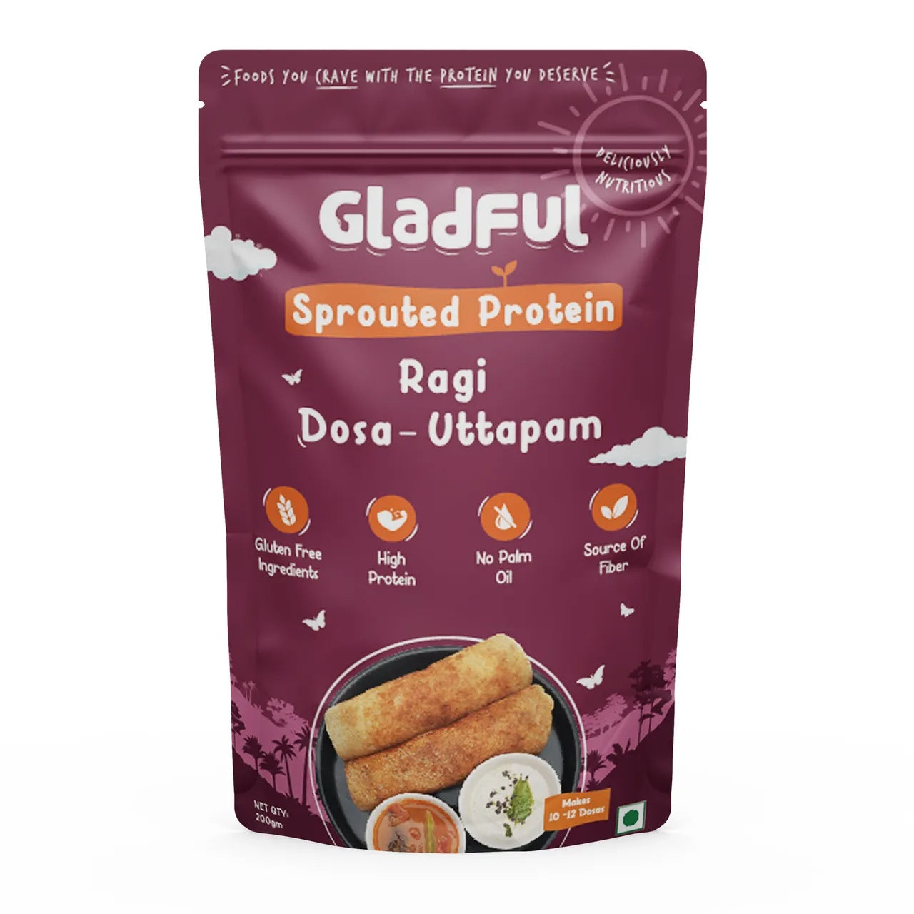 Gladful Ghee and Millets Upma(60.0 gms) & Gladful Sprouted Ragi Dosa(200.0 gms) Combo