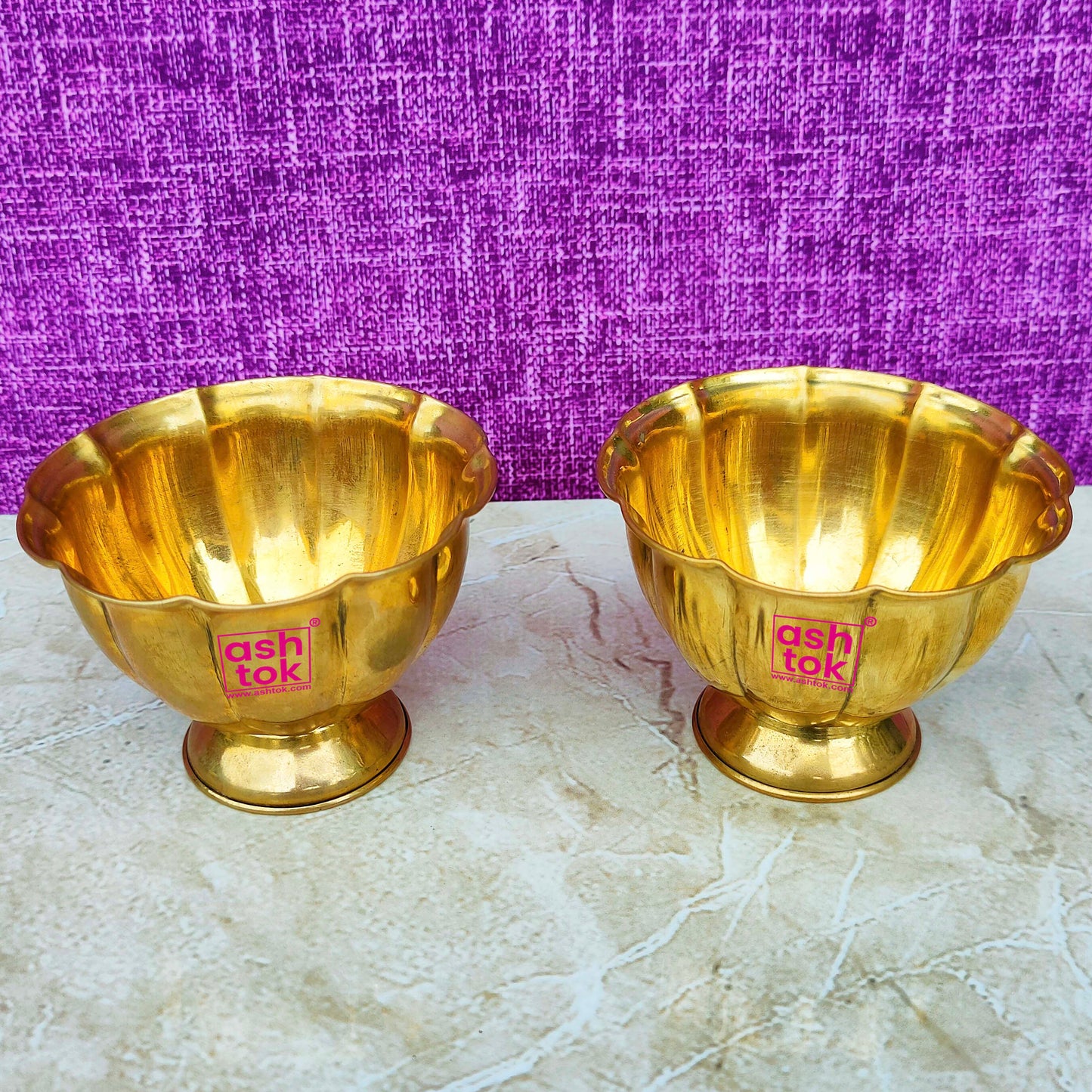 Brass Lotus Chandan Cup, handcrafted Decorative puja bowl