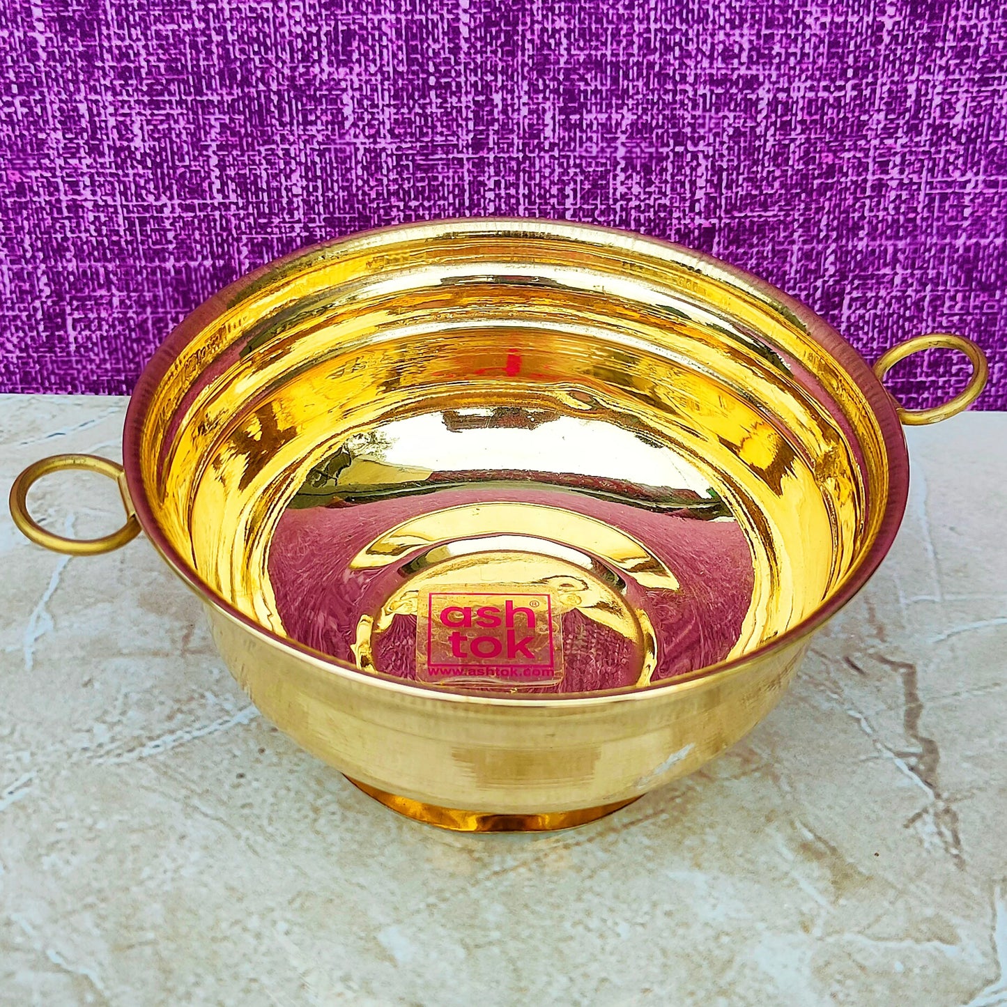 Brass Gangal and Flower Pot, Brass Decorative Puja Bowl (Dia 6 Inches)