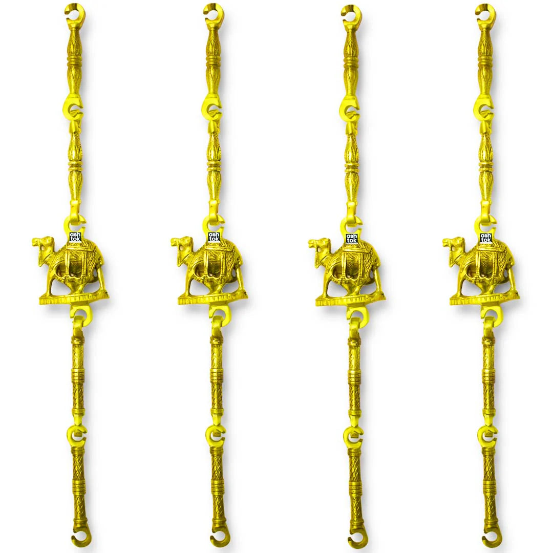 Brass Jhula Chain, Brass Camel Chain Indoor Hanging Link, 7' Feet. Set Of 4 Brass chain for swing