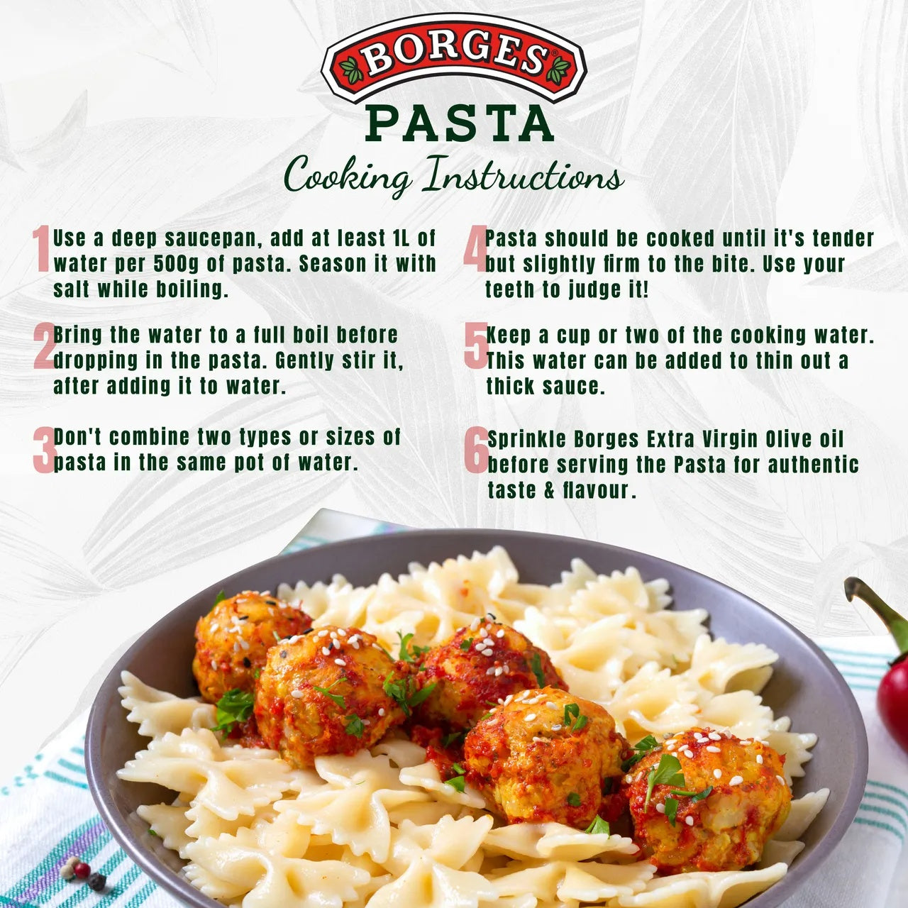BORGES Durum Wheat Pasta Farfalle - 500g