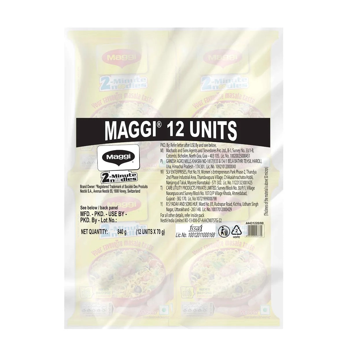 Maggi 2-Minute Noodles Masala - 12 x 70 g