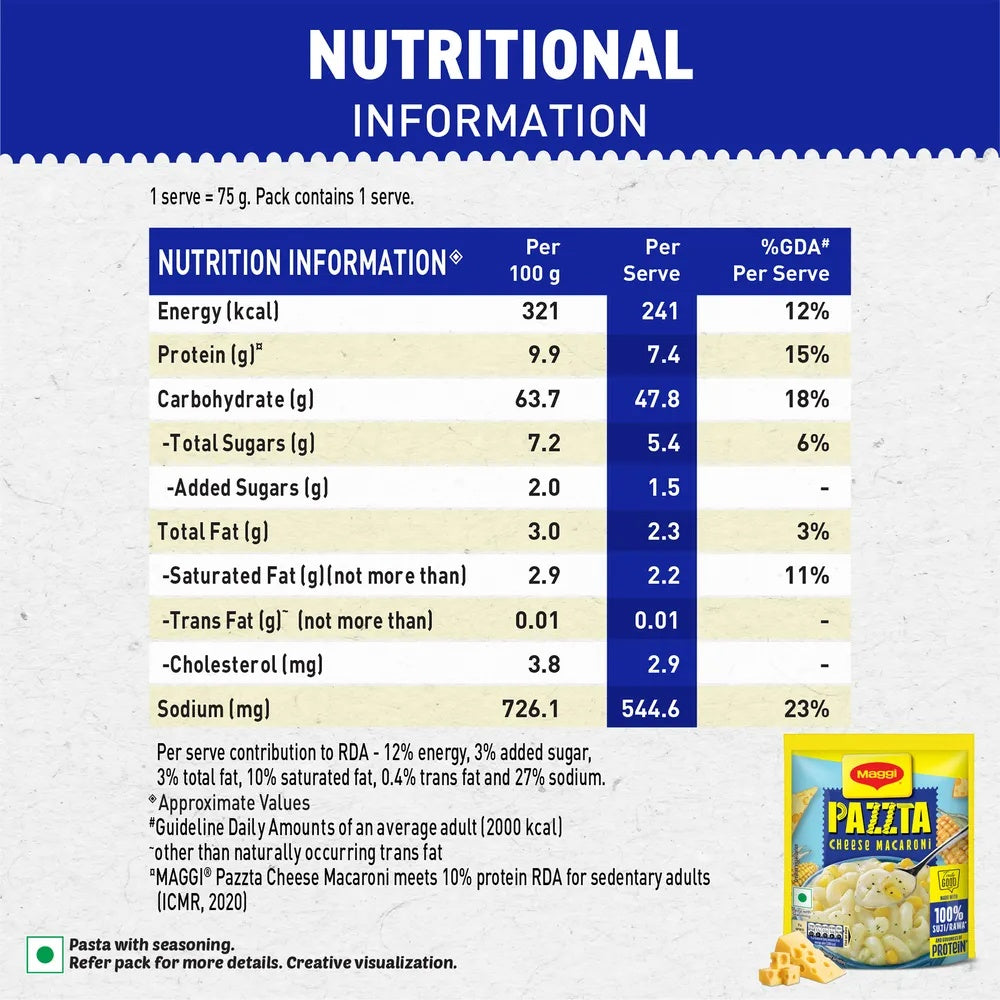 MAGGI Pazzta Instant Pasta - Cheese Macaroni - 75g