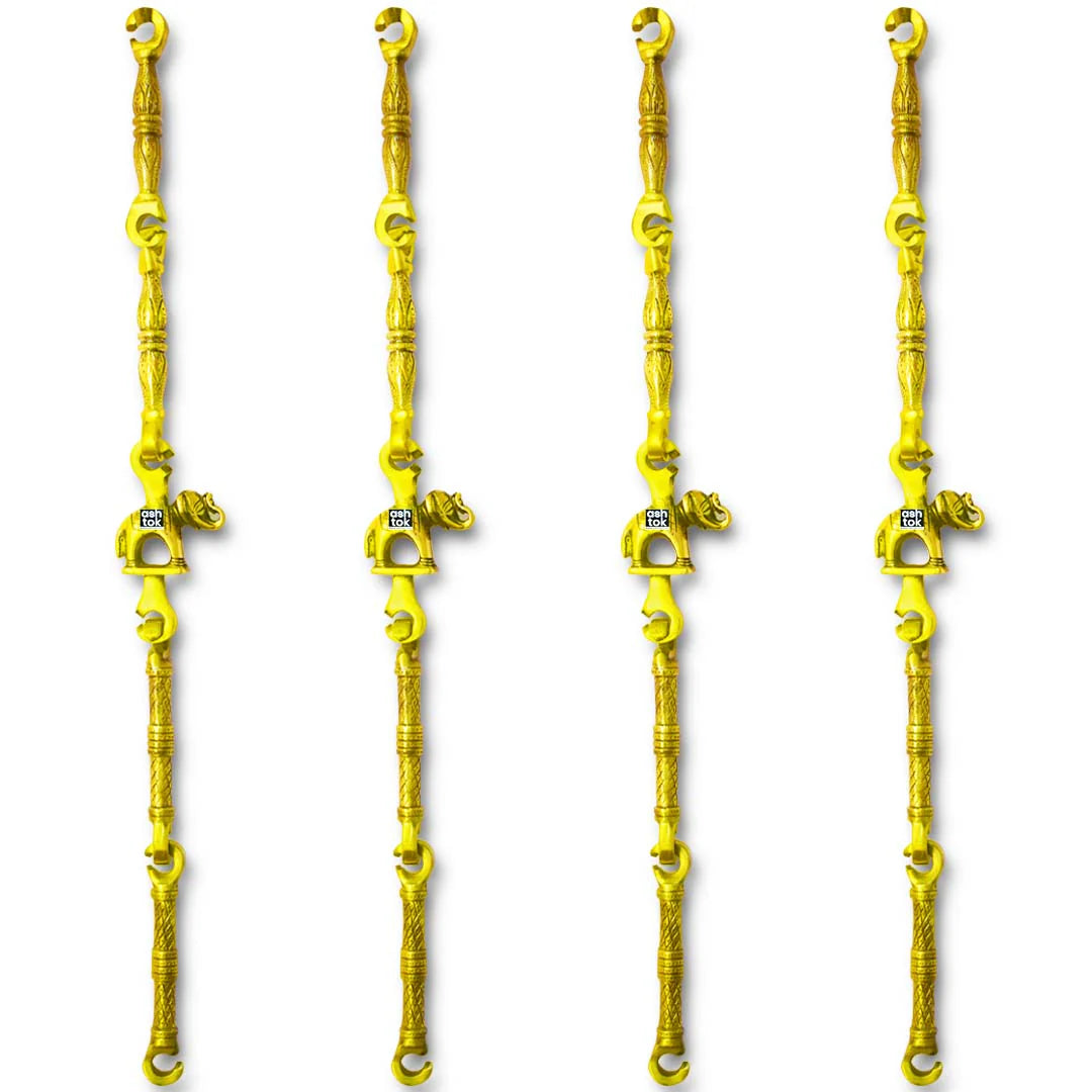 Brass Jhula Swing Chain, Design - Elephant, Indoor outdoor Hanging Link, 6' Feet. Set Of 4, Brass chain for swing