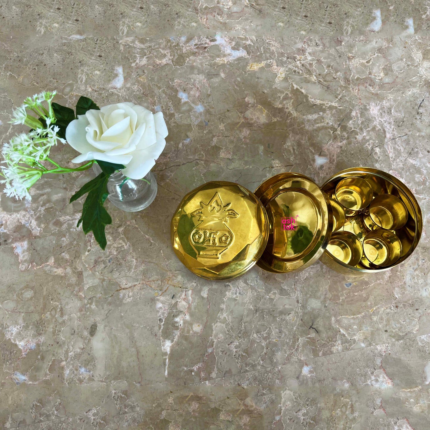 Brass Masala Box, Spice Box