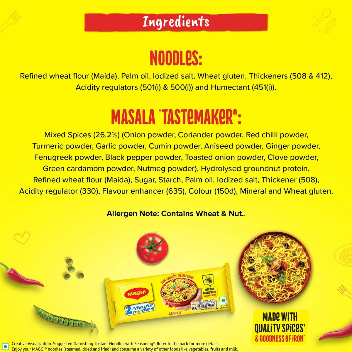 Maggi 2-Minute Noodles Masala -  4 x 70 g