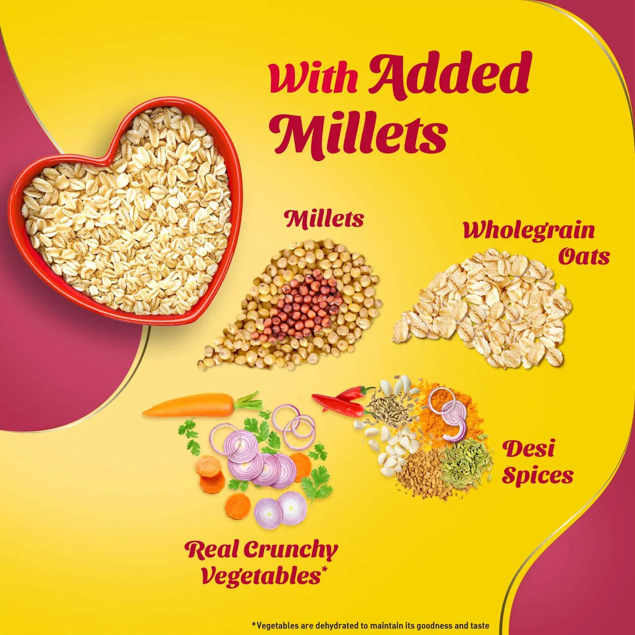 Saffola Masala Oats | Masala Coriander | Anytime Snack | Ready in 3 mins | Millets Goodness - 500g