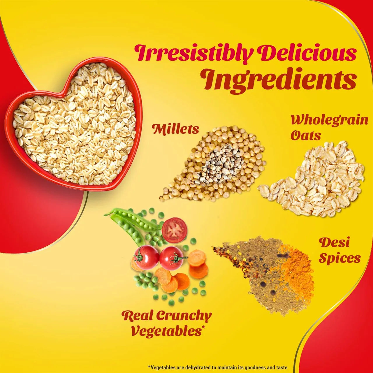 Saffola Masala Oats | Peppy Tomato | Anytime Snack | Ready in 3 mins | Millets Goodness - 500 g