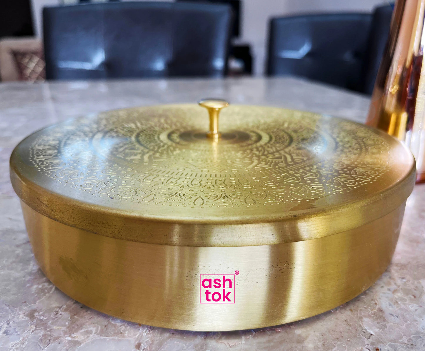 Brass Masala Box handcrafted, Spice Container with 7 Compartments, Gift Item. 7 Inches