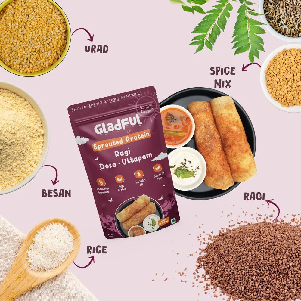 Gladful Sprouted Ragi Dosa - 200g