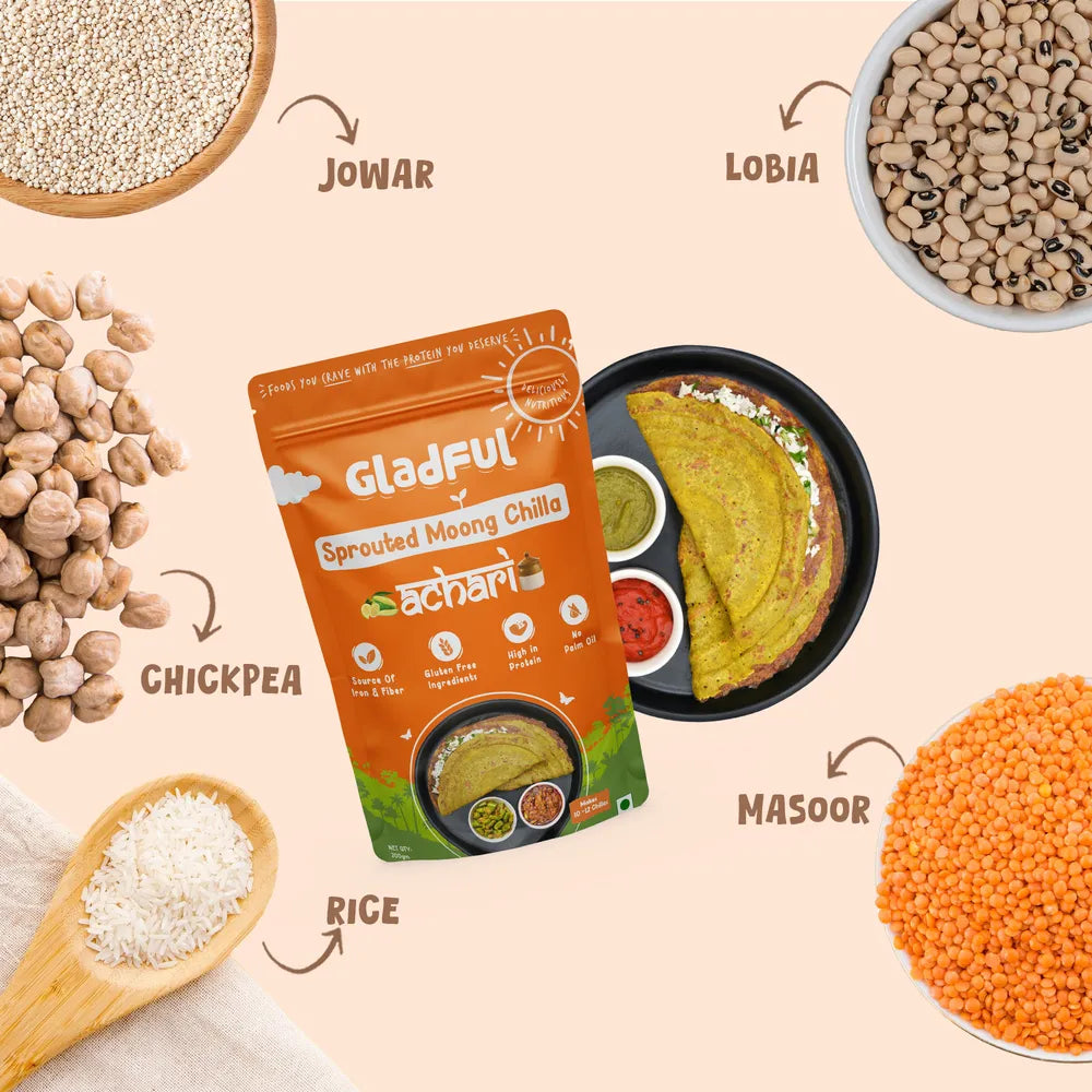 Gladful Achari Instant Chilla - 200g
