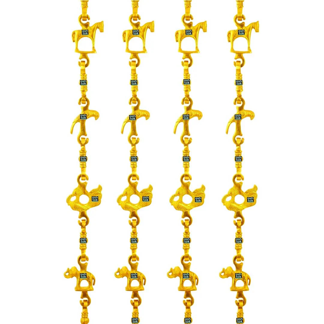 Brass Chains for Swing, Jhula Chain, Swing Chain Hooks and Accessories, Color - Golden. Height 71 Inches.