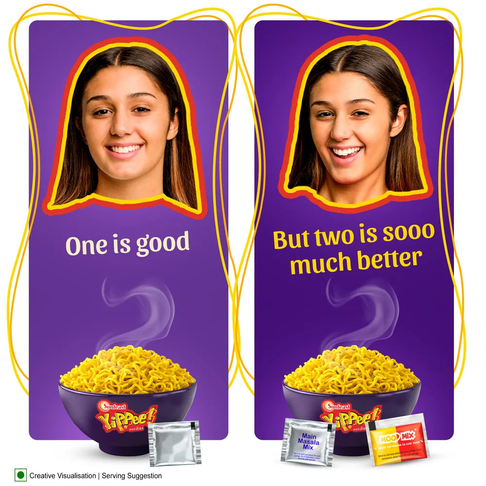 Sunfeast Yippee! Mood Masala Long Instant Noodles with 2 Masala Sachets - 260 gms