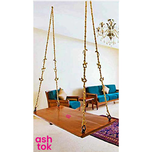 Brass Chains for Swing, Jhula Chain, Swing Chain Hooks and Accessories, Color - Golden. Height 71 Inches.
