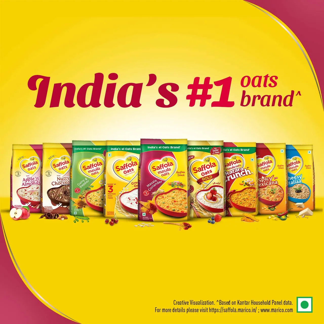 Saffola Masala Oats | Masala Coriander | Anytime Snack | Ready in 3 mins | Millets Goodness - 500g