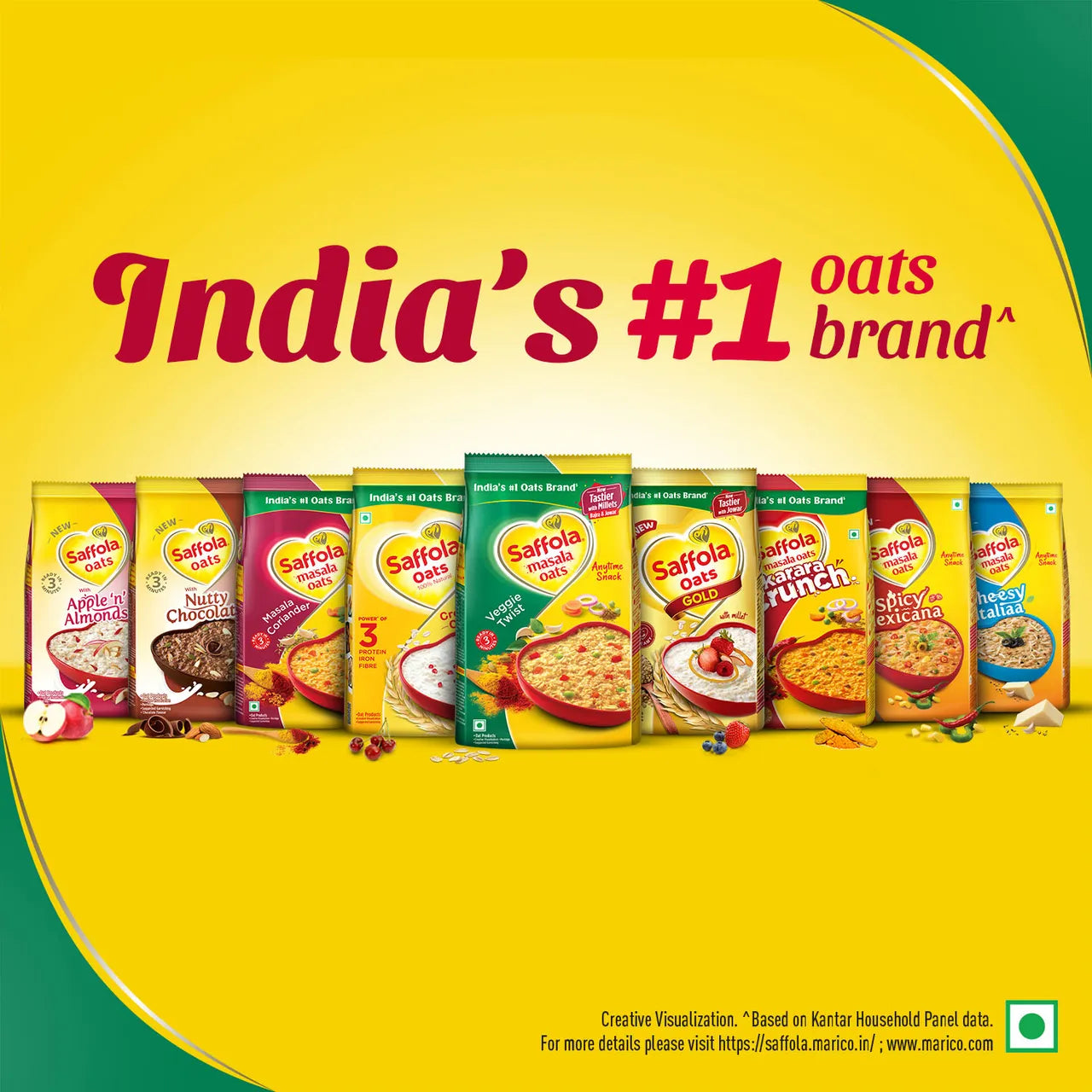 Saffola Masala Oats | Veggie Twist | Anytime Snack | Ready in 3 mins | Millets Goodness - 38 g
