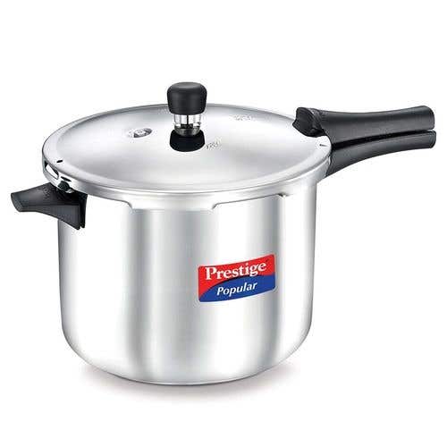 Prestige Popular Stainless Steel Gas and Induction Compatible Pressure Cooker (Silver)