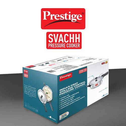 Prestige Svachh Aluminium Anti Bulge Induction Base Pressure Cooker (Silver)