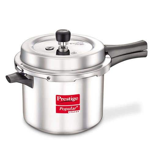 Prestige Popular Plus Svachh Virgin Aluminium Spillage Control Pressure Cooker (Silver)