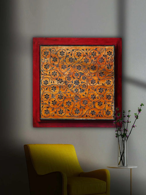 Wooden Carving Tikri Wall Frame